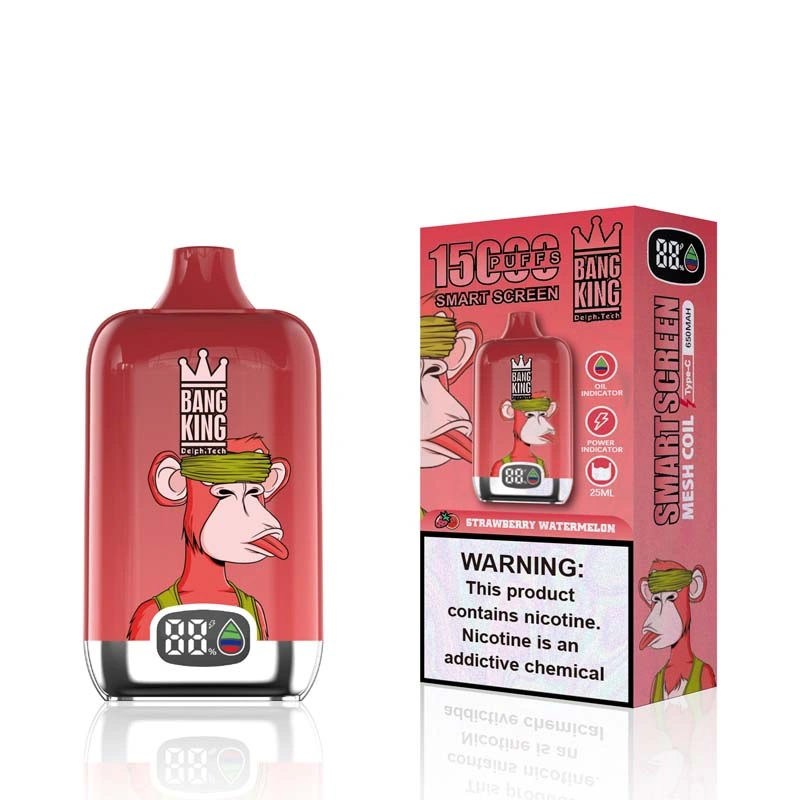 Bang King 15K Smart Screen 15000 Puffs Vape STRAWBERRY WATERMELON Bang King 15K Smart Screen 15000 Puffs Vape STRAWBERRY WATERMELON