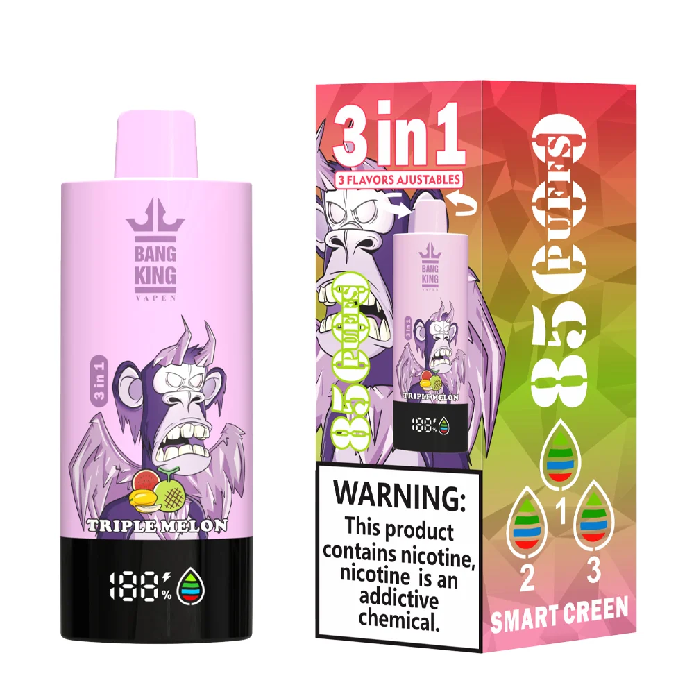 Bang King Triple 85K Puffs 3 in 1 Disposable Vape Strawberry Watermelon and Triple Melon and Strawberry Ice Bang King Triple 85K Puffs 3 in 1 Disposable Vape Strawberry Watermelon and Triple Melon and Strawberry Ice