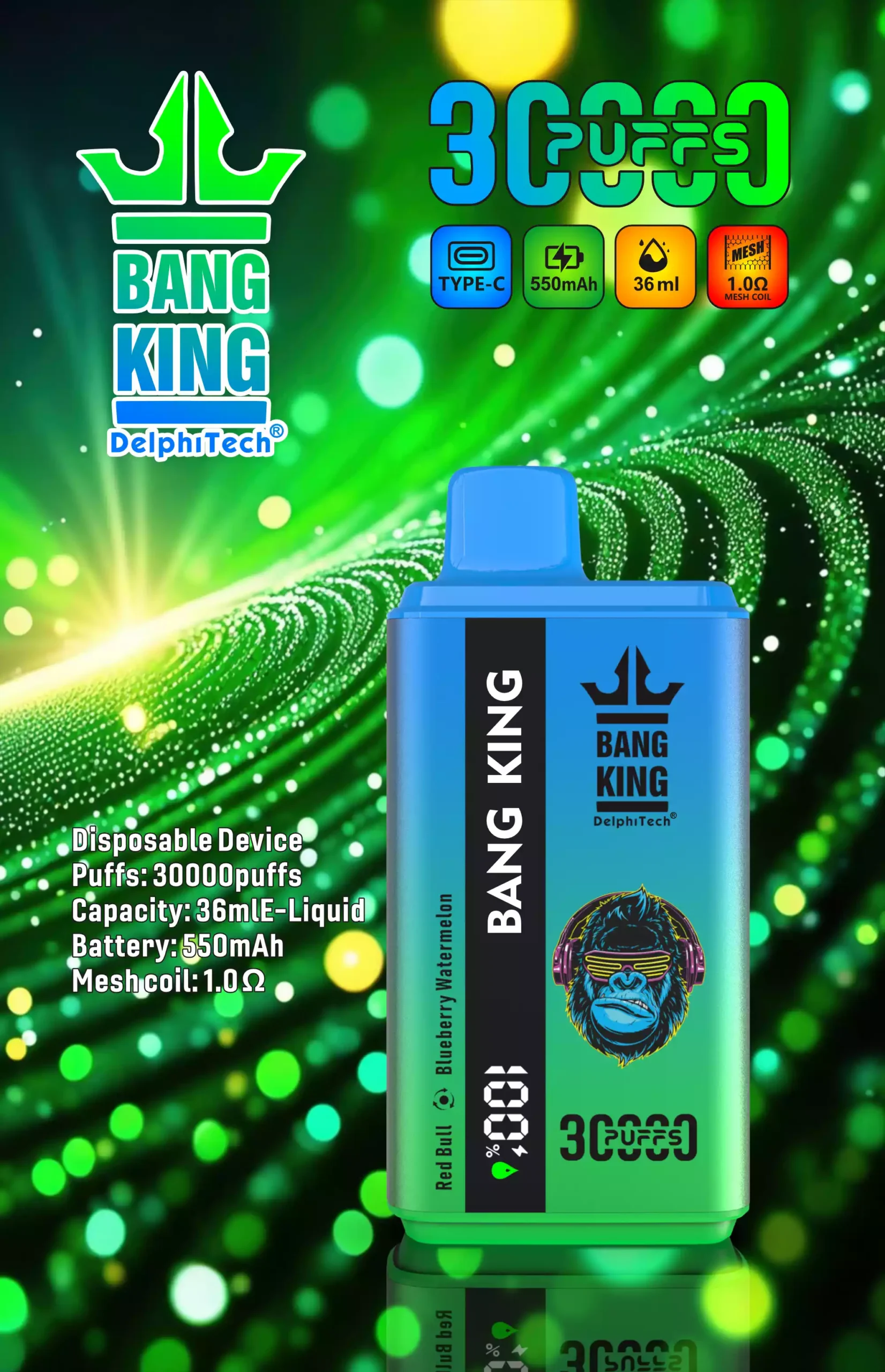 Bang King 30K Vape Dual Flavor 30000 Puffs Vape Smart Screen EU Warehouse Shipping Red Bull & Blueberry Watermelon Bang King 30K Vape Dual Flavor 30000 Puffs Vape Smart Screen EU Warehouse Shipping Red Bull & Blueberry Watermelon