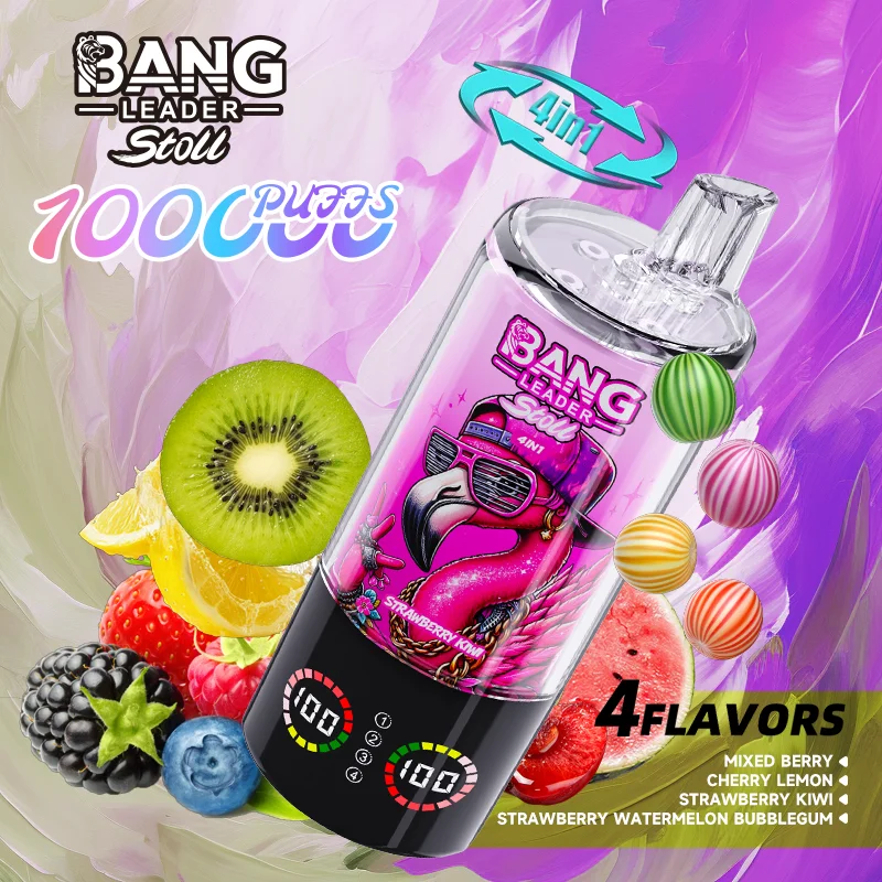 Bang Leader 100K Vape 4-in-1 Flavor Mixed Berry & Cherry Lemon & Strawberry Kiwi & Strawberry Watermelon Bubblegum Bang Leader 100K Vape 4-in-1 Flavor Mixed Berry & Cherry Lemon & Strawberry Kiwi & Strawberry Watermelon Bubblegum
