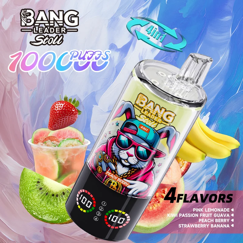 Bang Leader 100K Vape 4-in-1 Flavor Pink Lemonade & Kiwi Passion Fruit Guava & Peach Berry & Strawberry Banana Bang Leader 100K Vape 4-in-1 Flavor Pink Lemonade & Kiwi Passion Fruit Guava & Peach Berry & Strawberry Banana