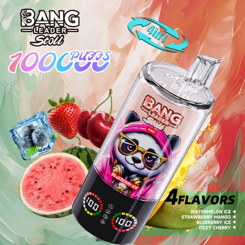 Bang Leader 100K Vape 4-in-1 Flavor Watermelon Ice & Strawberry Mango & Blueberry Ice & Fizzy Cherry Bang Leader 100K Vape 4-in-1 Flavor Watermelon Ice & Strawberry Mango & Blueberry Ice & Fizzy Cherry