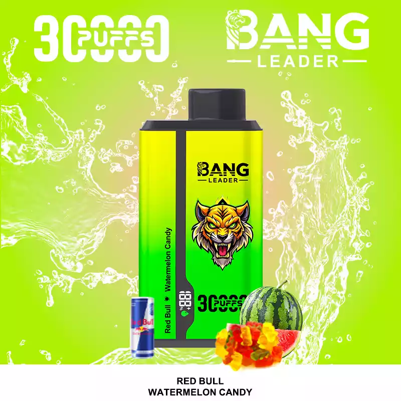 Bang Leader 30000 Puffs Disposable Vape 2-in-1 Dual Flavor Red Bull & Watermelon Bubble Candy Bang Leader 30000 Puffs Disposable Vape 2-in-1 Dual Flavor Red Bull & Watermelon Bubble Candy
