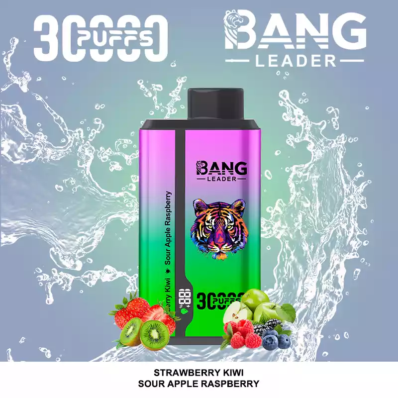 Bang Leader 30000 Puffs Disposable Vape 2-in-1 Dual Flavor Strawberry Kiwi & Sour Apple Raspberry Bang Leader 30000 Puffs Disposable Vape 2-in-1 Dual Flavor Strawberry Kiwi & Sour Apple Raspberry
