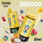 Bang Leader 300000 Puffs Disposable Vape 6-in-1 Flavors Hexagonal Design Smart Screen